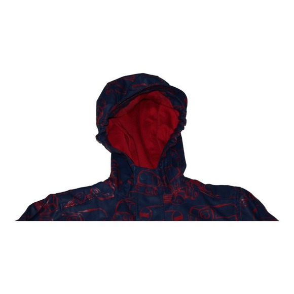 Kitestrings by‎ Hartstrings Rain Jacket Boys Size 4 T Blue Red Trucks - Picture 2 of 7